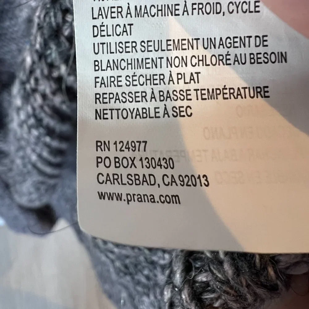Prana Duster Cardigan Womens Size Large Magnet Grey Sukie Longline Alpaca & Wool